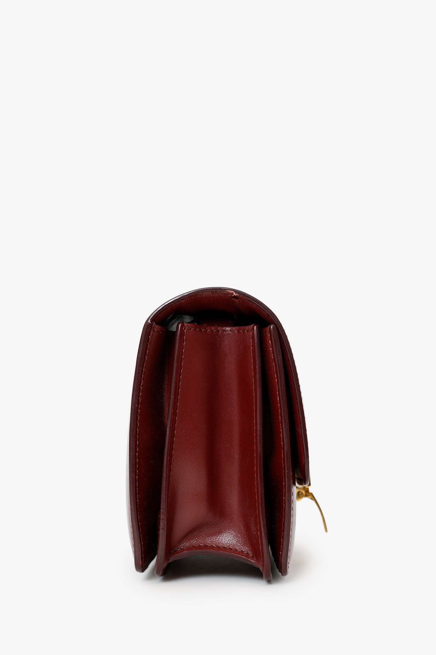 Celine Burgundy Leather Small Box Bag