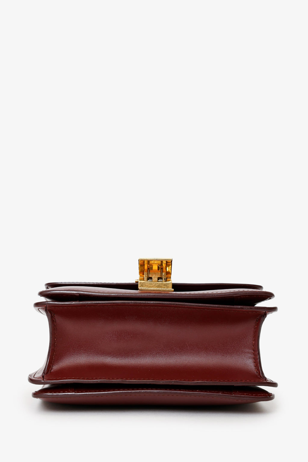 Celine Burgundy Leather Small Box Bag