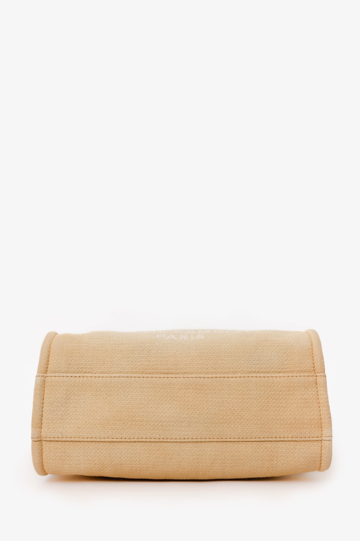 Pre-Loved Chanel™ 2022 Beige Canvas Deauville Small Shopping Tote Bag