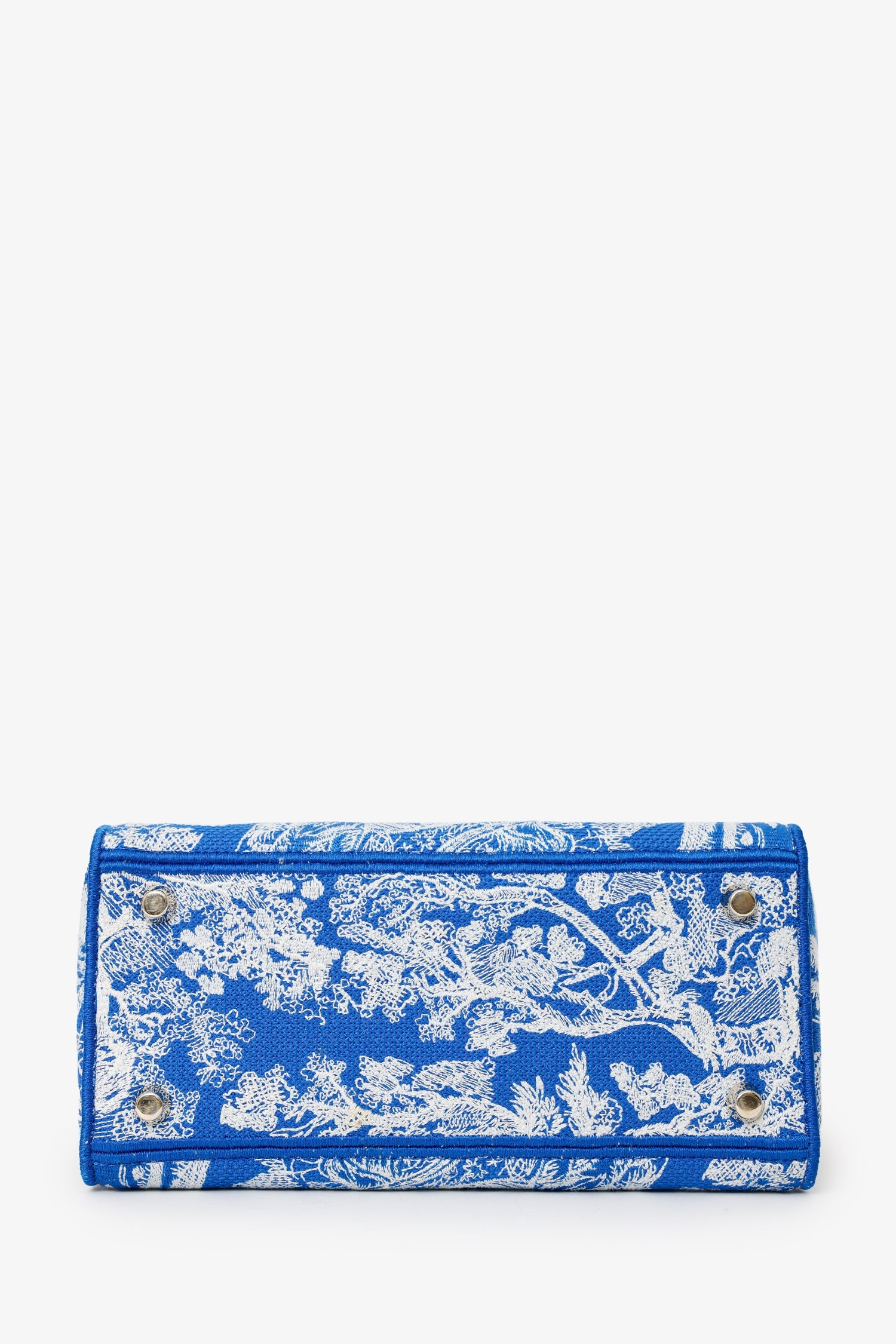 Christian Dior Blue/White 'Lady D-Lite' Top Handle With Strap
