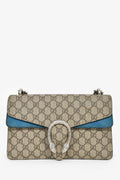 Gucci GG Supreme Monogram Canvas/Blue Suede Small Dionysus Shoulder Bag