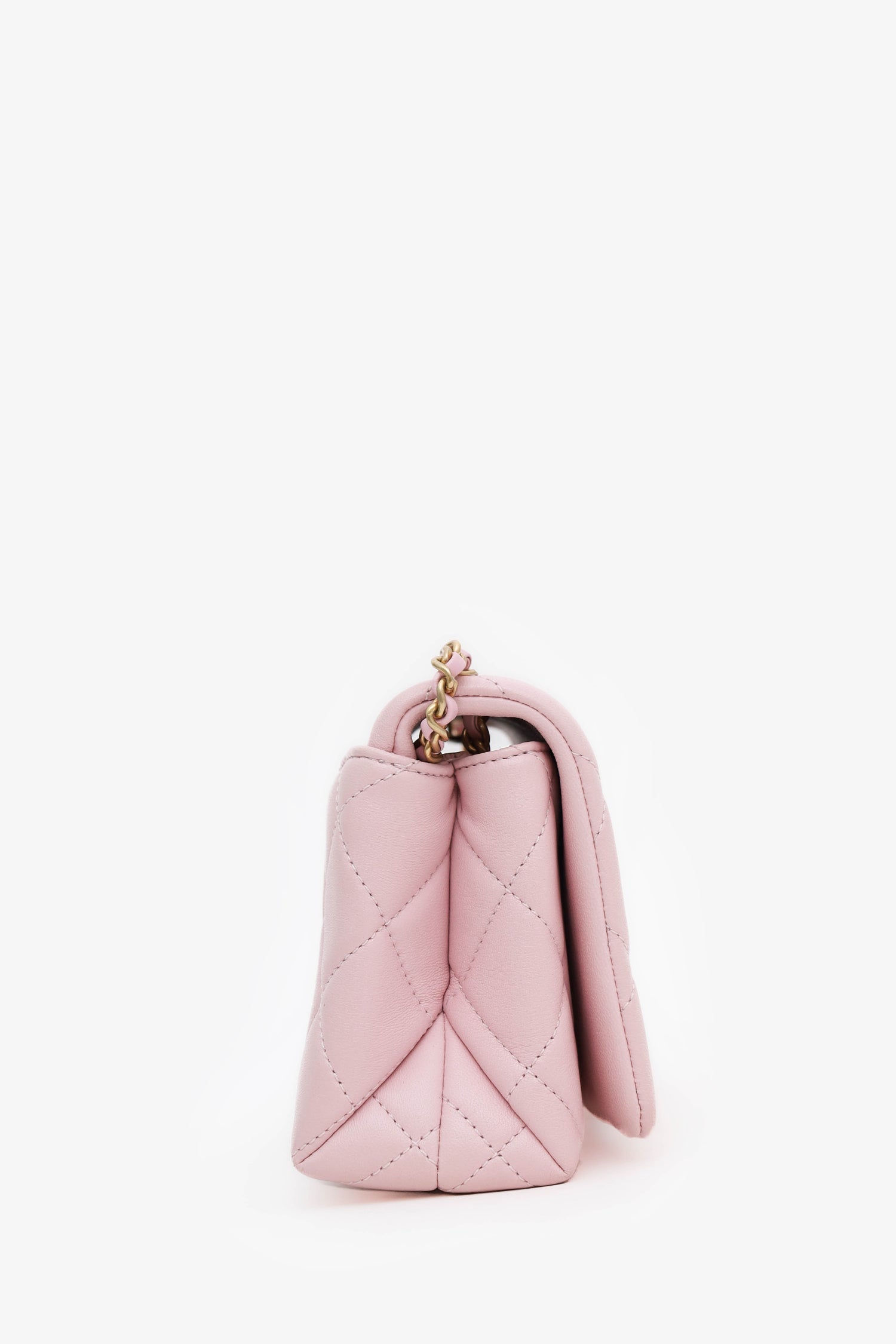Pre-Loved Chanel™ 24A Light Pink Quilted Lambskin Small CC Enamel Flap Bag