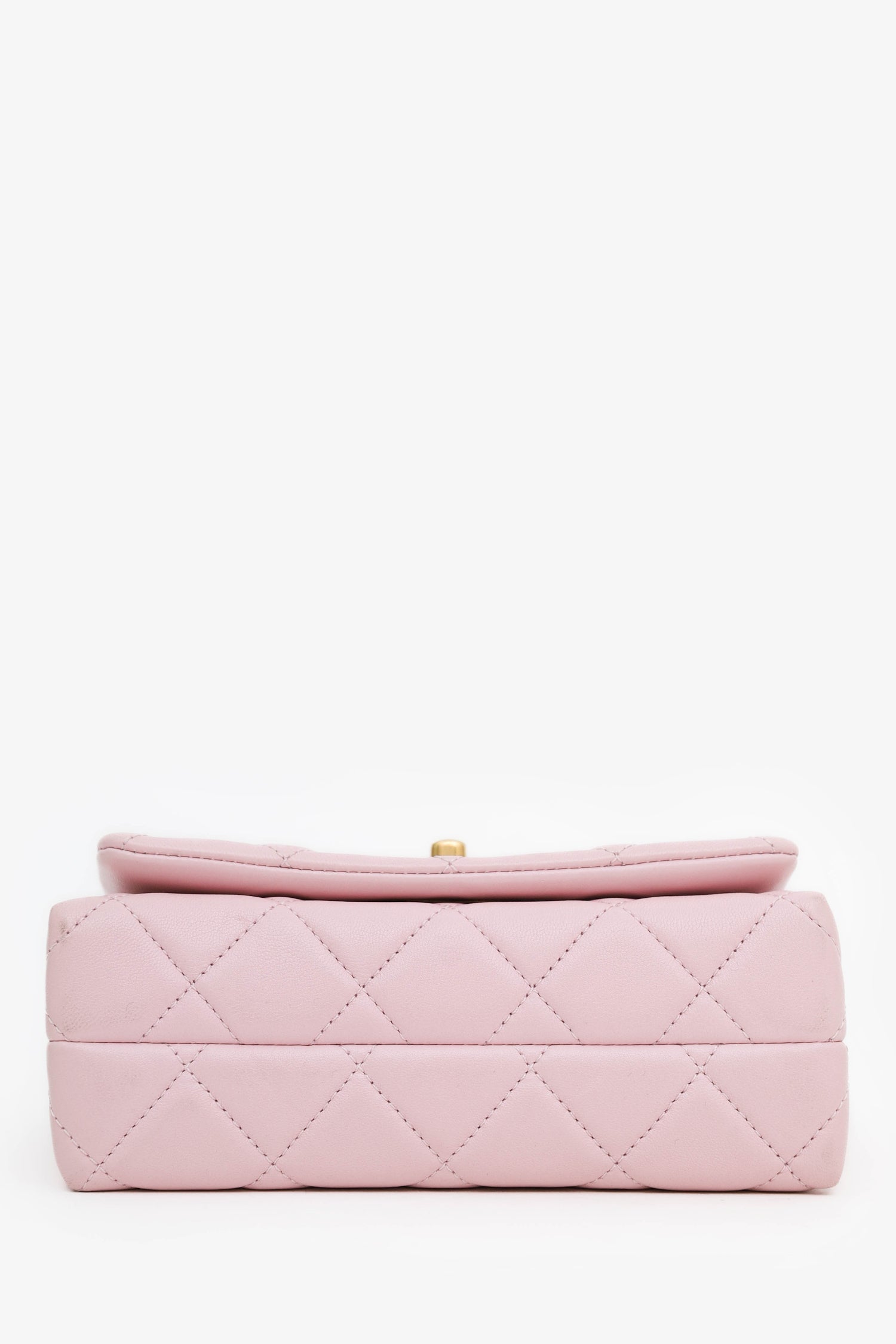 Pre-Loved Chanel™ 24A Light Pink Quilted Lambskin Small CC Enamel Flap Bag