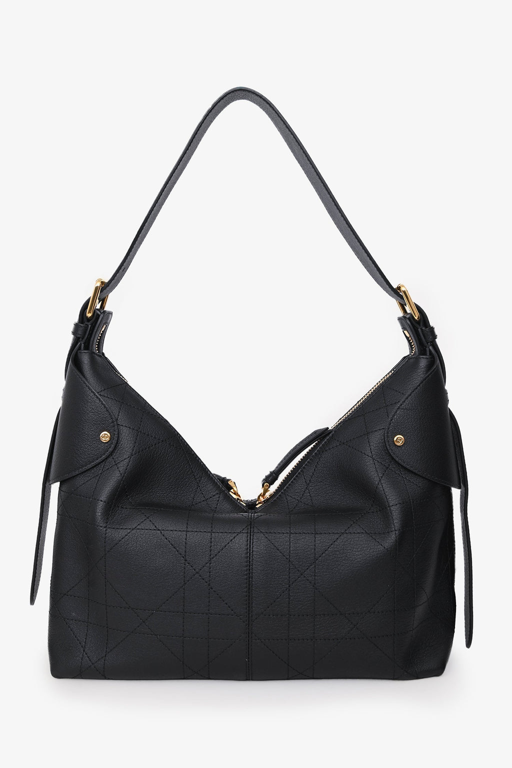Christian Dior 2025 Black Flat Macrocannage Medium Dior Voyage Bag GHW