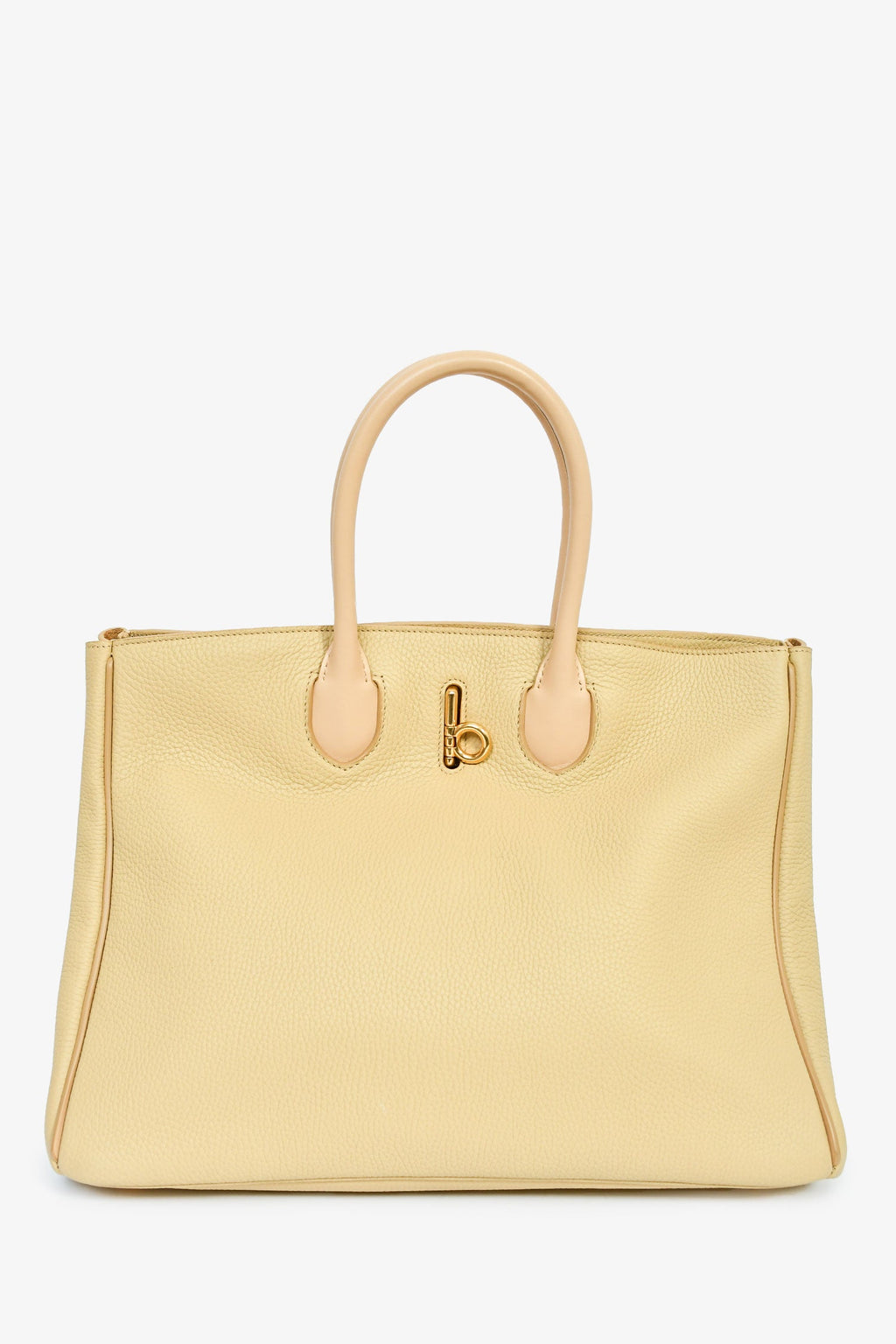 Burberry Beige Leather Medium Rocking Horse Tote Bag