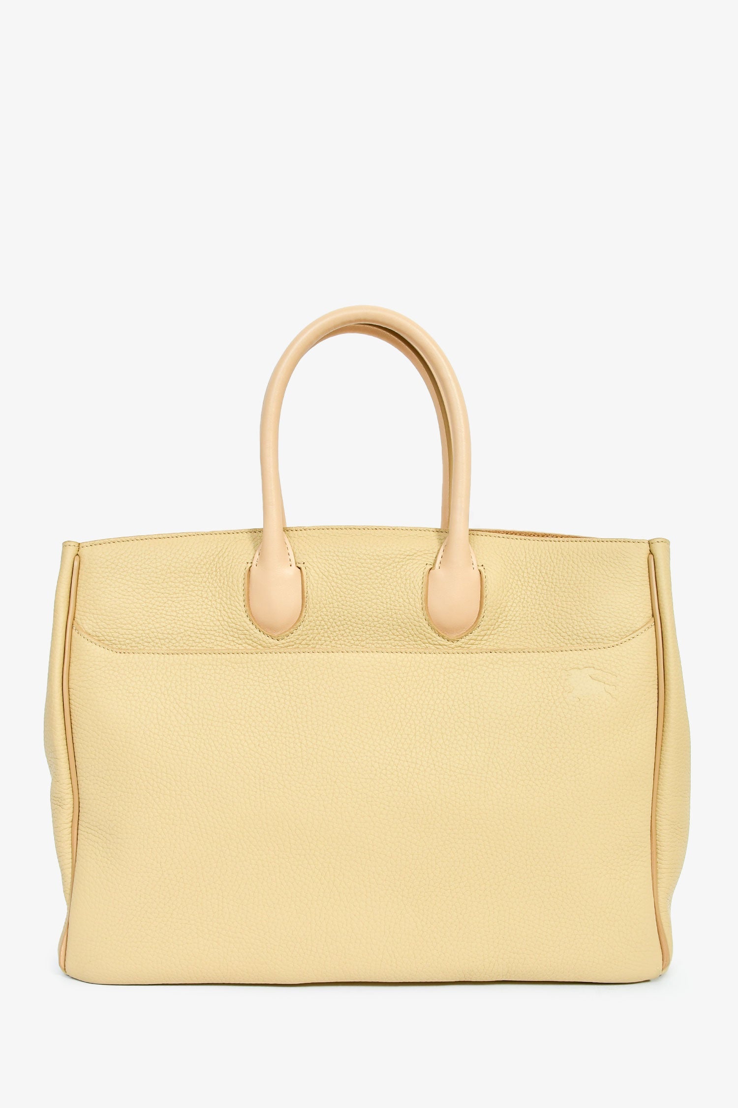 Burberry Beige Leather Medium Rocking Horse Tote Bag