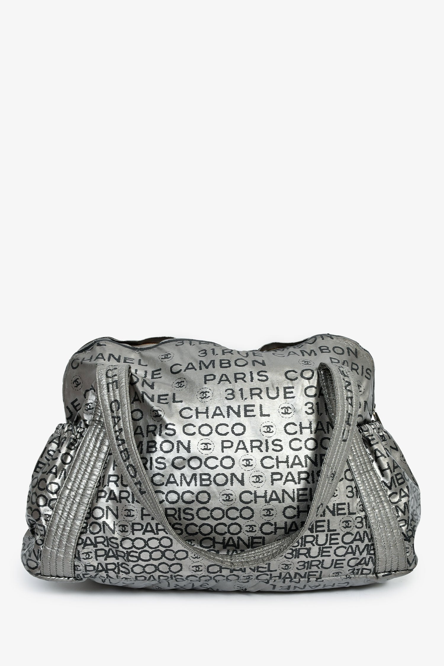 Pre-Loved Chanel™ 2008 Silver Nylon '31 Rue Cambon' Bowler Bag