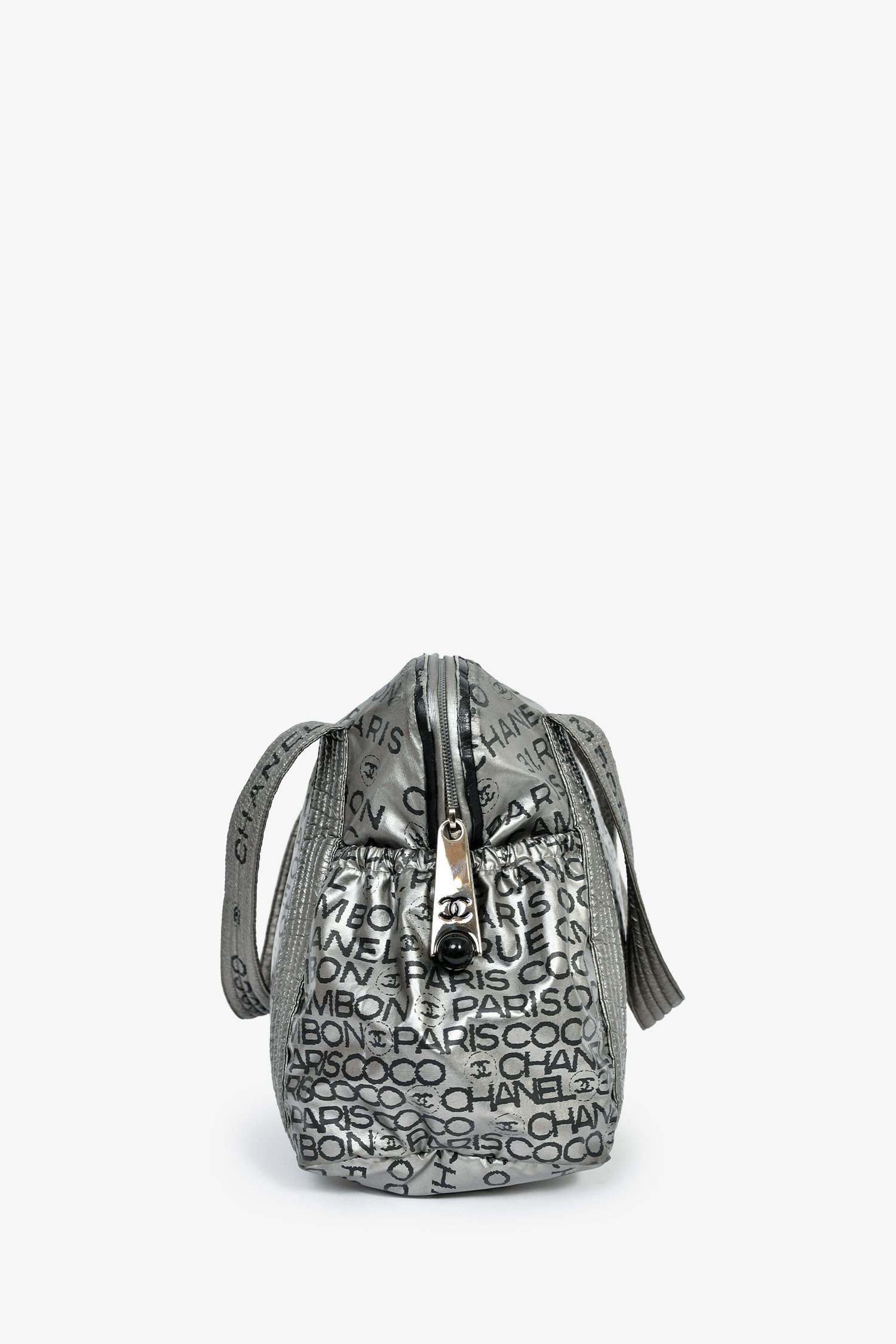 Pre-Loved Chanel™ 2008 Silver Nylon '31 Rue Cambon' Bowler Bag