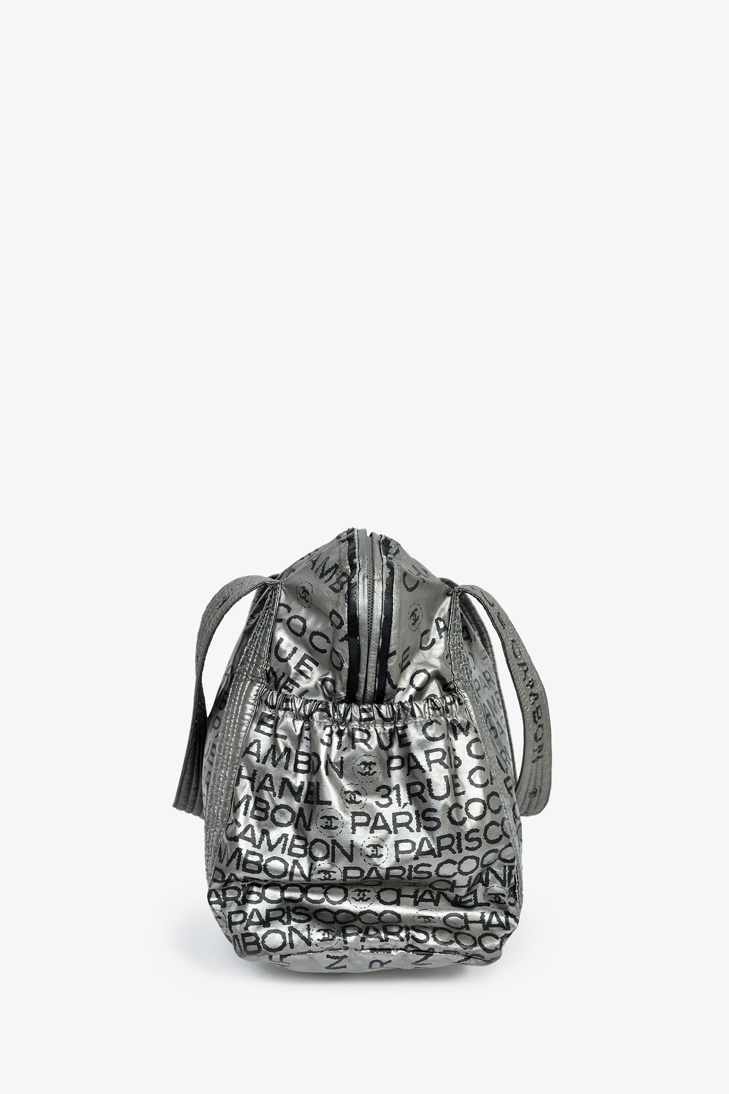 Pre-Loved Chanel™ 2008 Silver Nylon '31 Rue Cambon' Bowler Bag