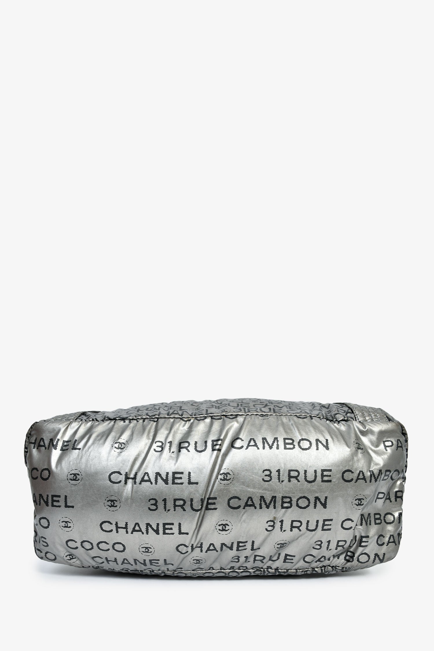 Pre-Loved Chanel™ 2008 Silver Nylon '31 Rue Cambon' Bowler Bag