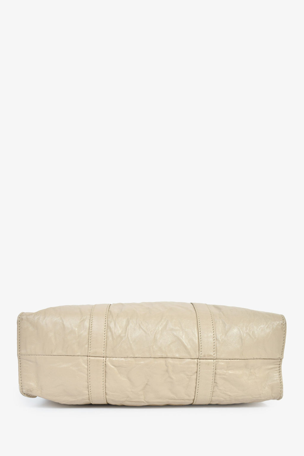 Prada Taupe Lather Crinkle Effect Small Tote Bag