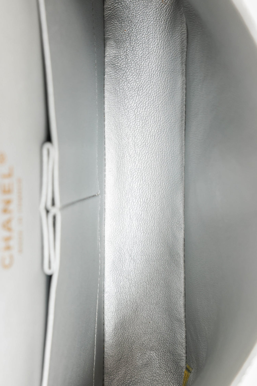 Pre-Loved Chanel™ 2011-12 Silver Metallic Fabric Small Classic Double Flap Bag