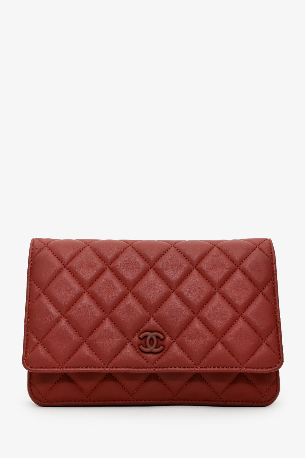 Pre-Loved Chanel™ 2011-12 Burgundy Quilted Lambskin Wallet on Chain
