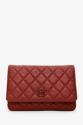 Pre-Loved Chanel™ 2011-12 Burgundy Quilted Lambskin Wallet on Chain