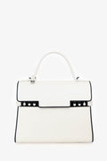 Delvaux White/Black Leather Tempete MM with Strap