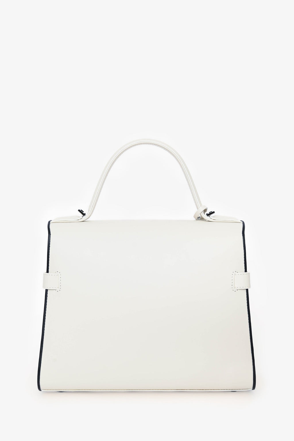 Delvaux White/Black Leather Tempete MM with Strap
