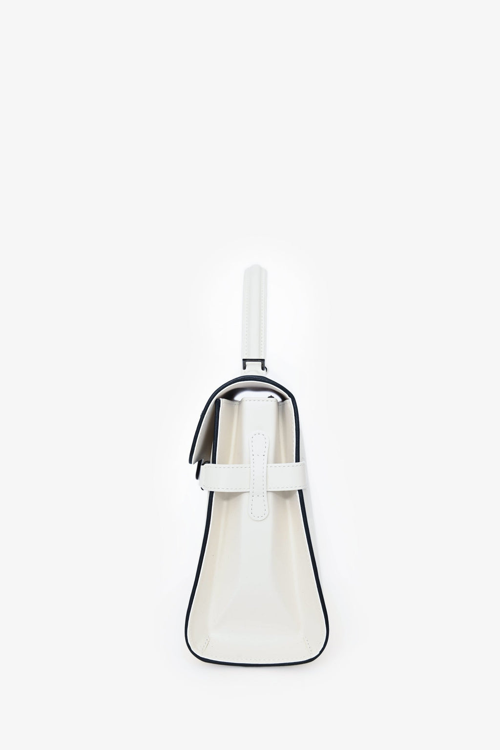 Delvaux White/Black Leather Tempete MM with Strap