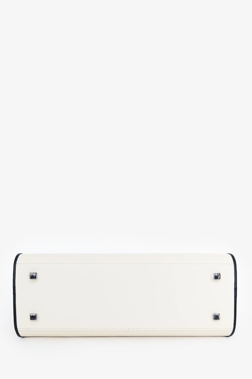 Delvaux White/Black Leather Tempete MM with Strap