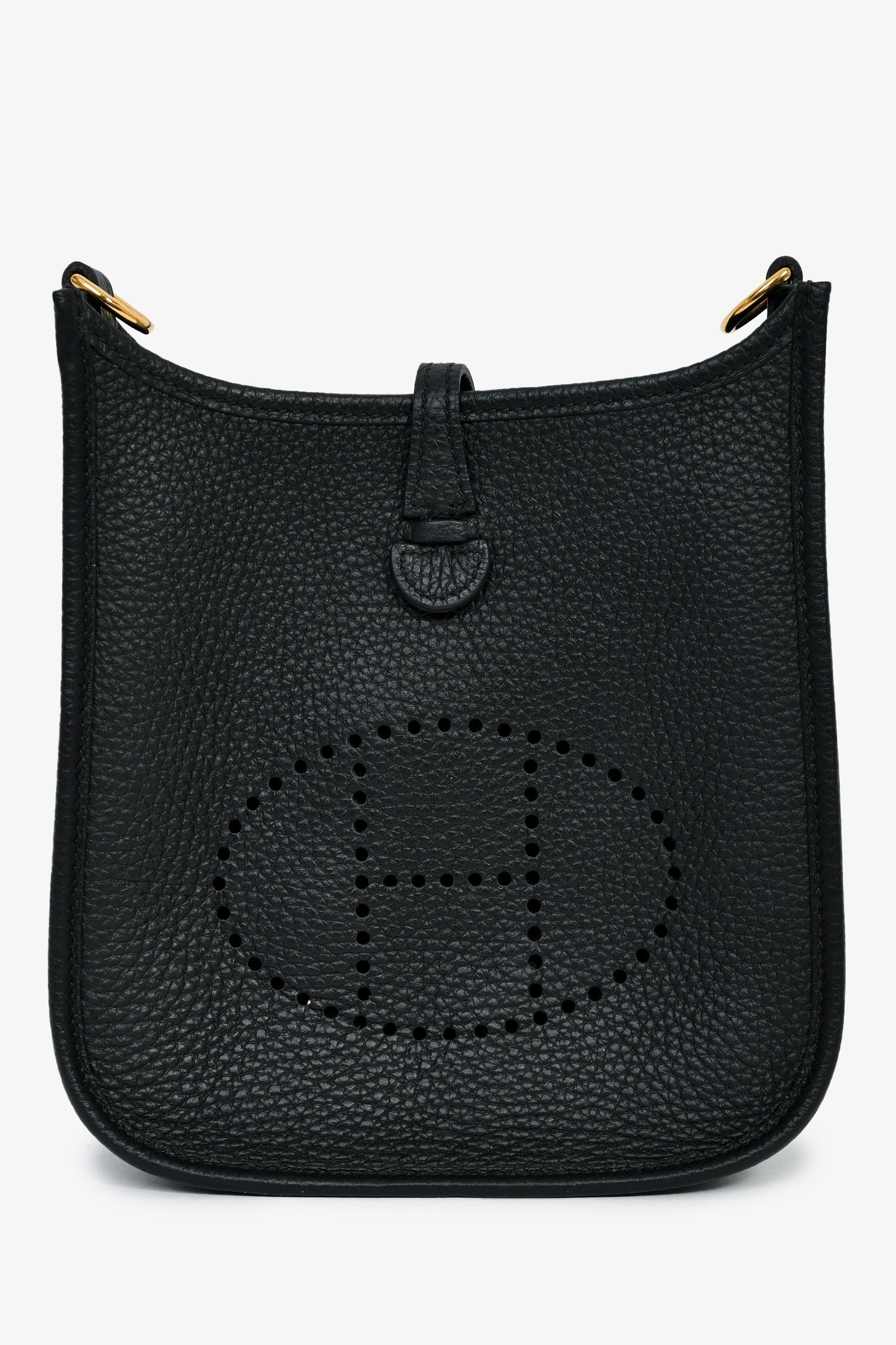 Hermès 2023 Black Clemence Leather Mini Evelyne TPM 16 Crossbody