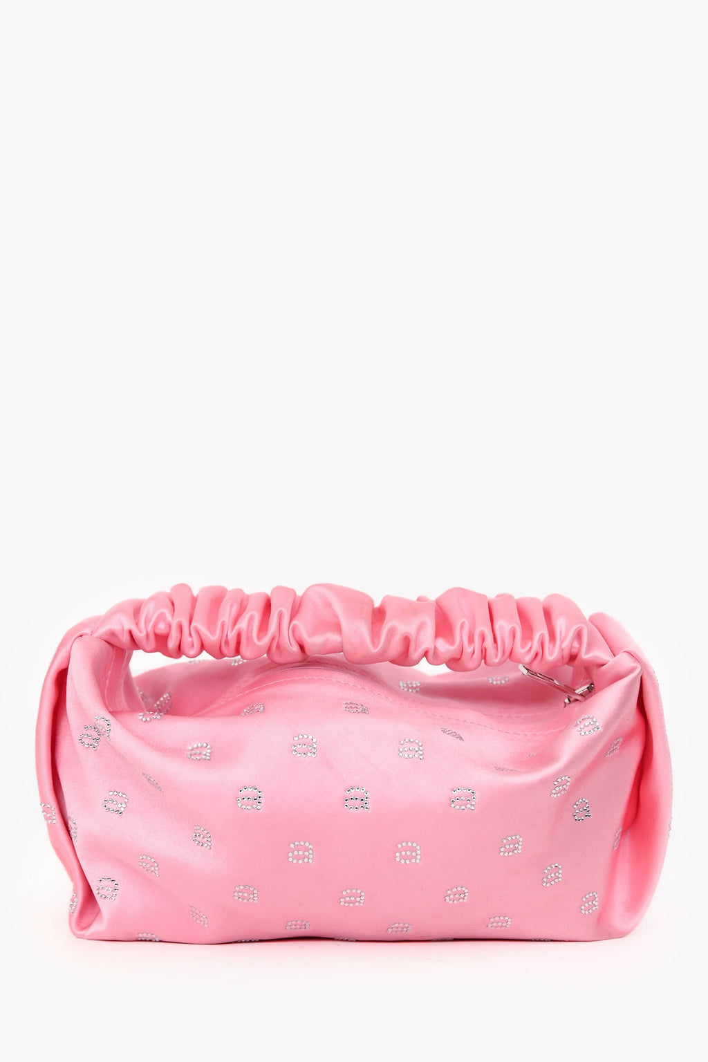 Alexander Wang Pink Satin Monogram 'Mini Scrunchie' Top Handle