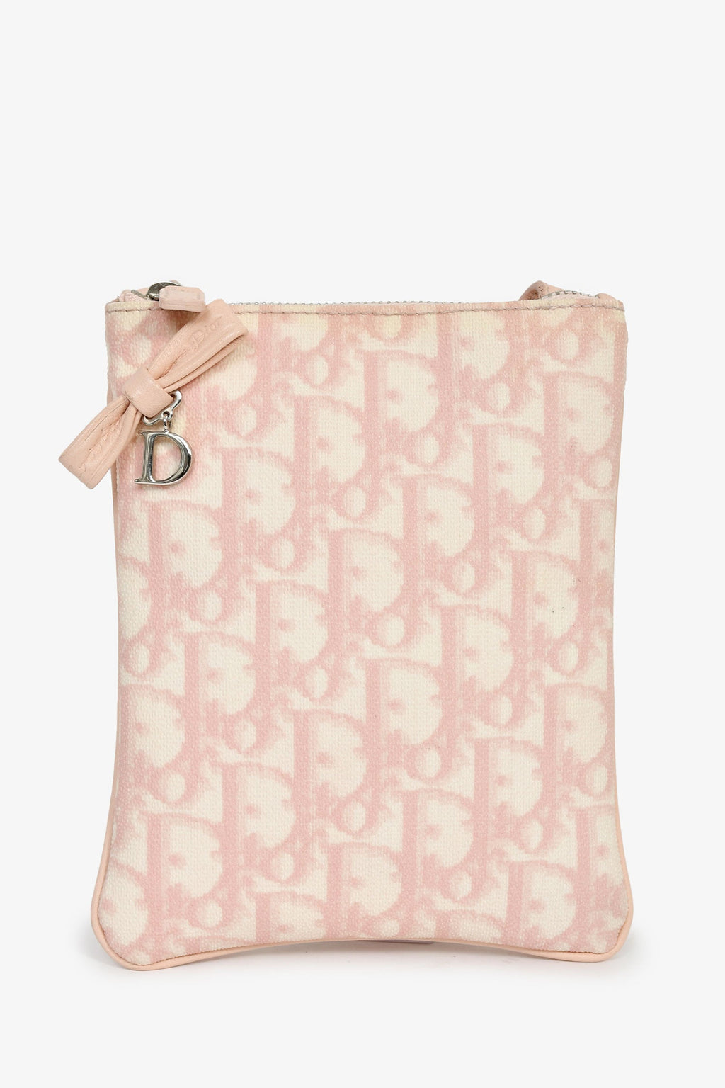 Christian Dior 2000s Pink Oblique Canvas Mini Pouch Crossbody