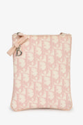 Christian Dior 2000s Pink Oblique Canvas Mini Pouch Crossbody