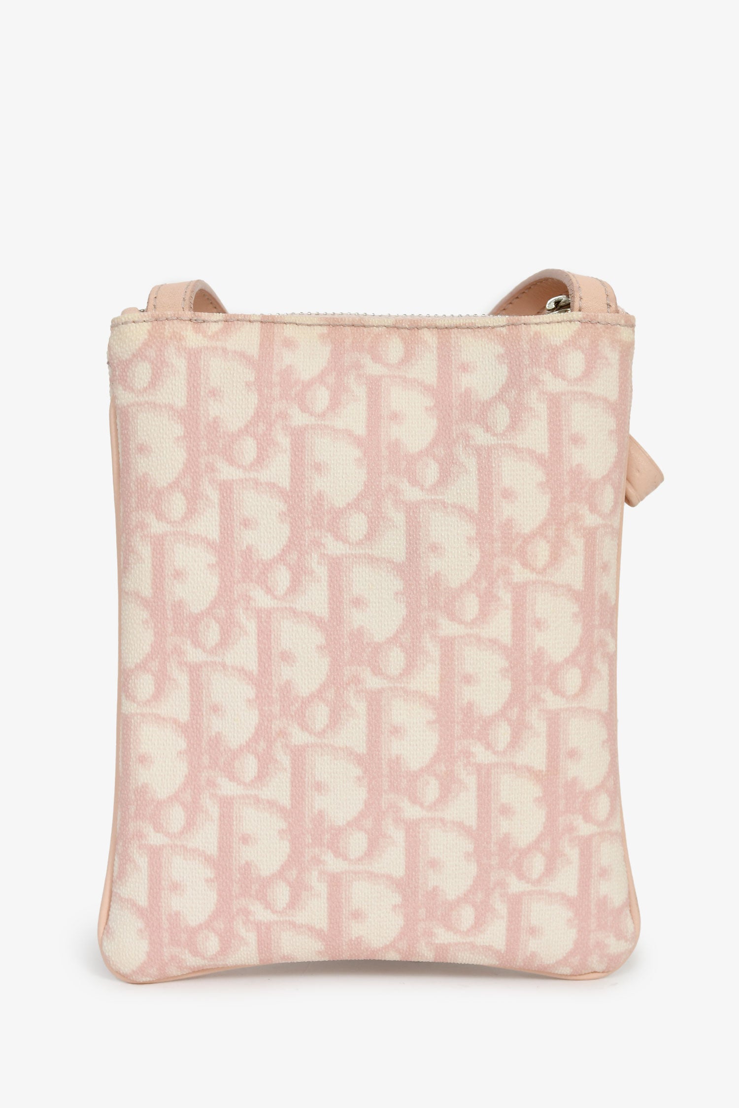 Christian Dior 2000s Pink Oblique Canvas Mini Pouch Crossbody
