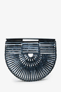 Cult Gaia Black Acrylic Ark Clutch Bag
