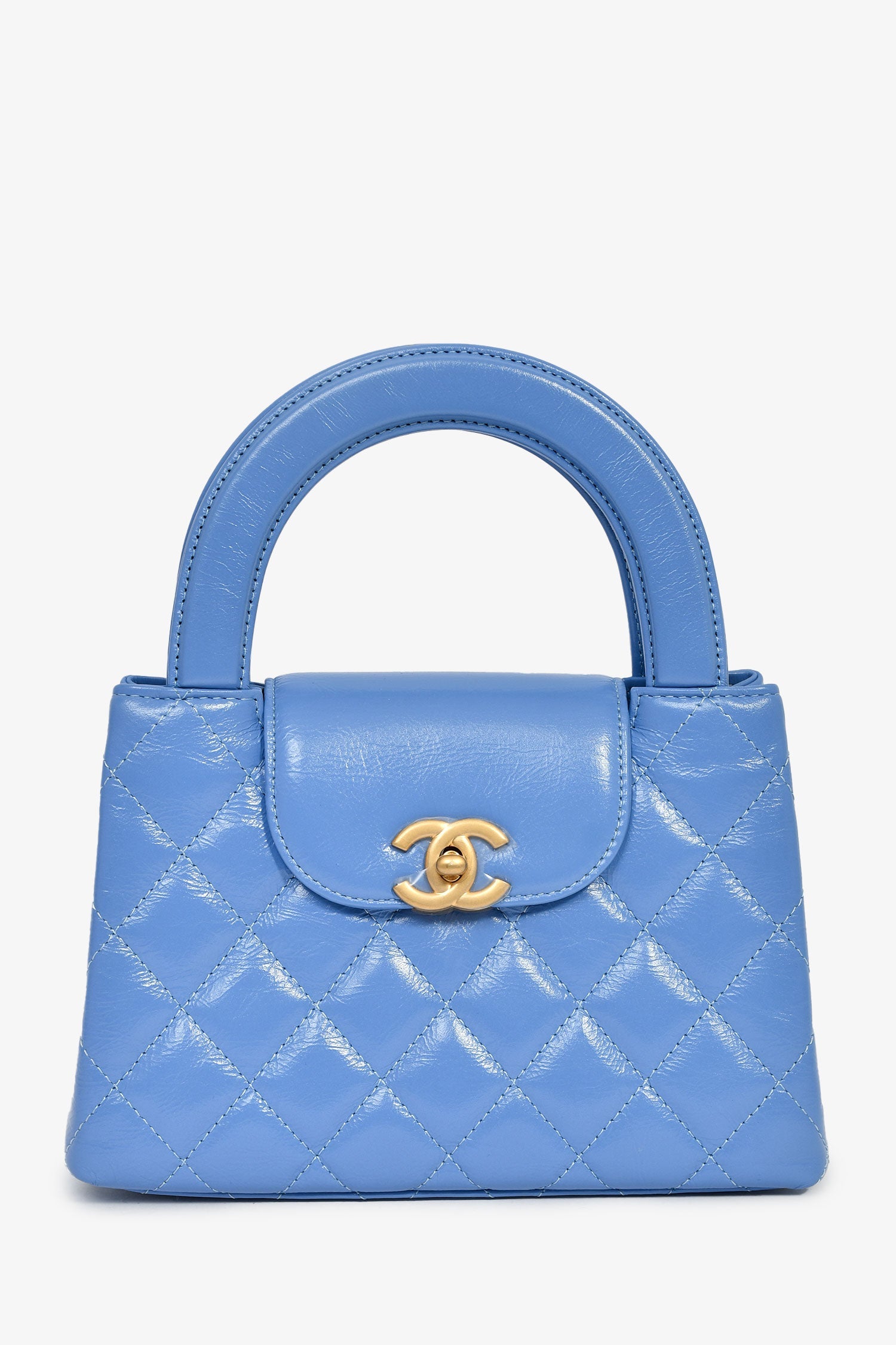 Pre-Loved Chanel™ 2024 Periwinkle Blue Mini Kelly Top Handle