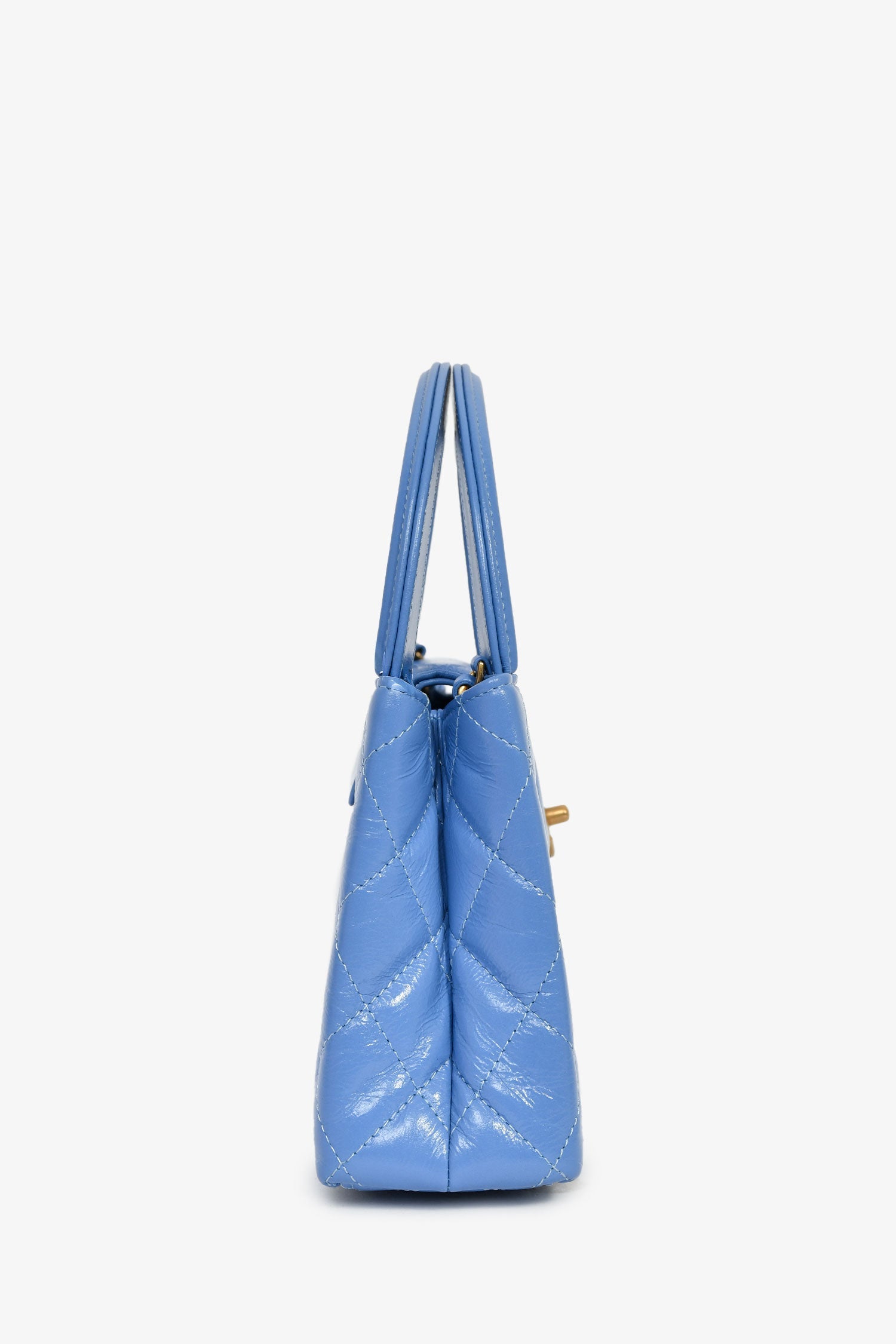Pre-Loved Chanel™ 2024 Periwinkle Blue Mini Kelly Top Handle