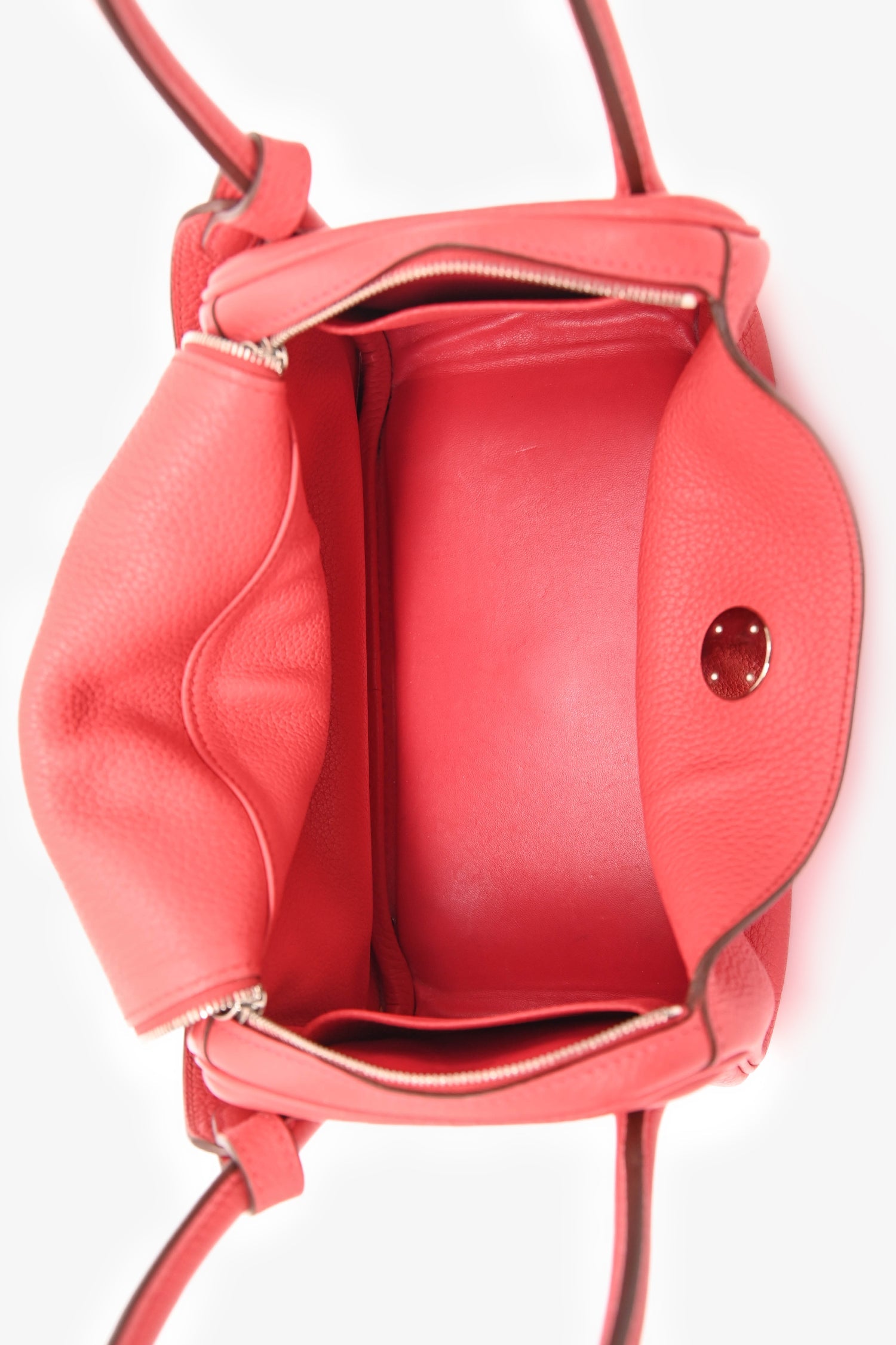 Hermès 2010 Red Clemence Leather Lindy 26 Palladium Hardware