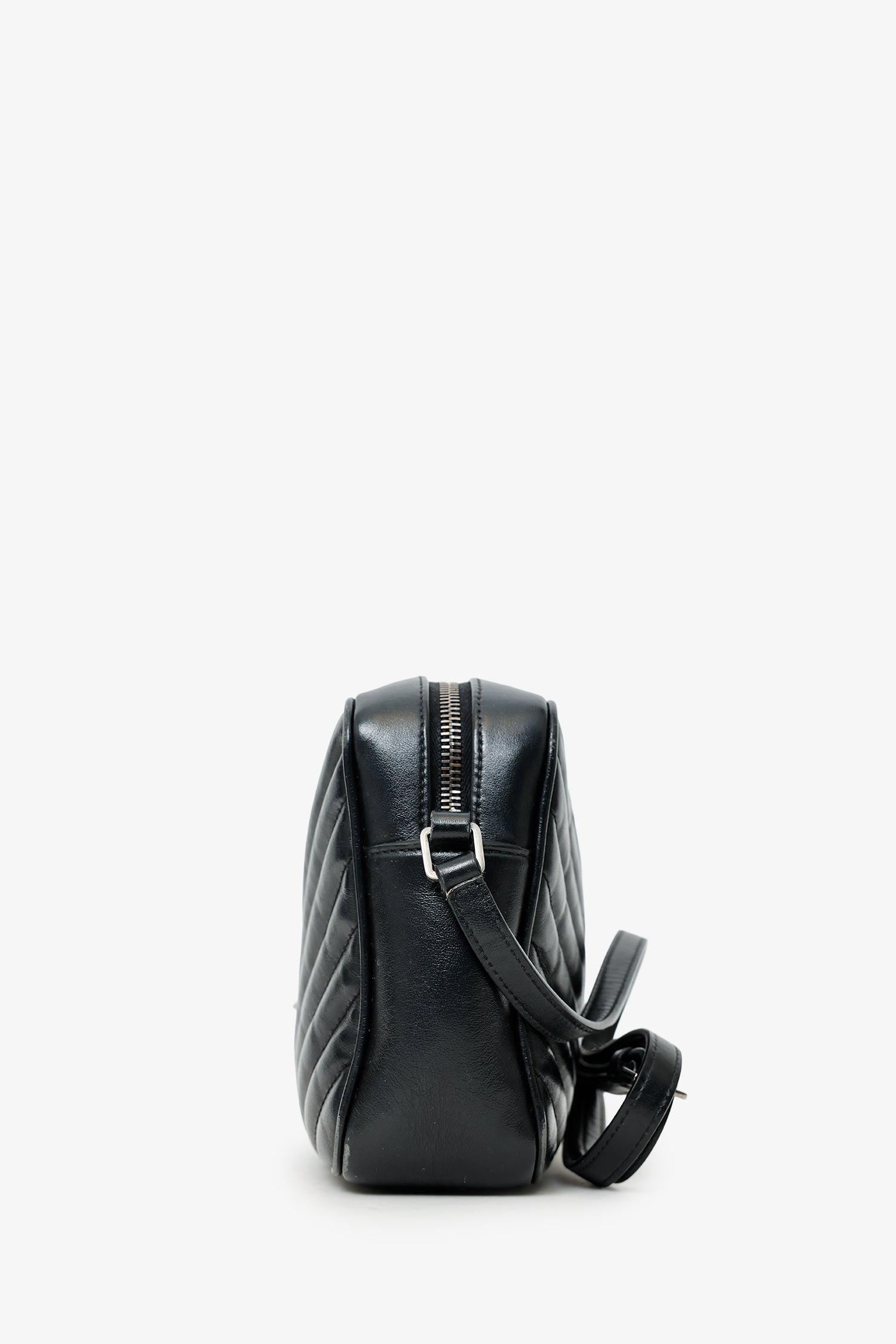 Saint Laurent Black Quilted Leather Lou Crossbody Bag
