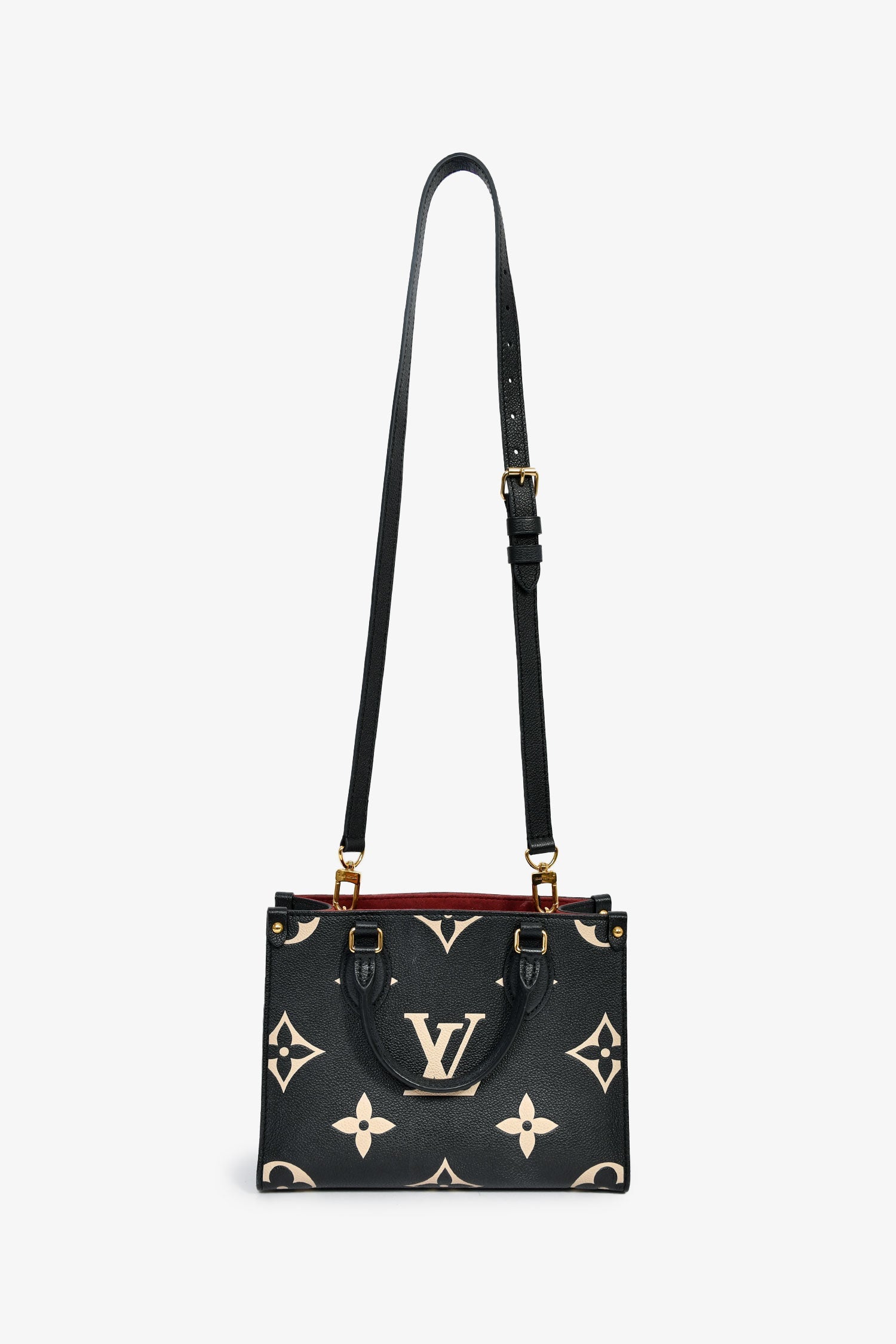 Louis Vuitton Black/Cream Leather Monogram Empreinte OnTheGo PM With Strap