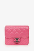 Pre-Loved Chanel™ 2013 Pink Quilted Lambskin Mini Crossing Times Flap Bag