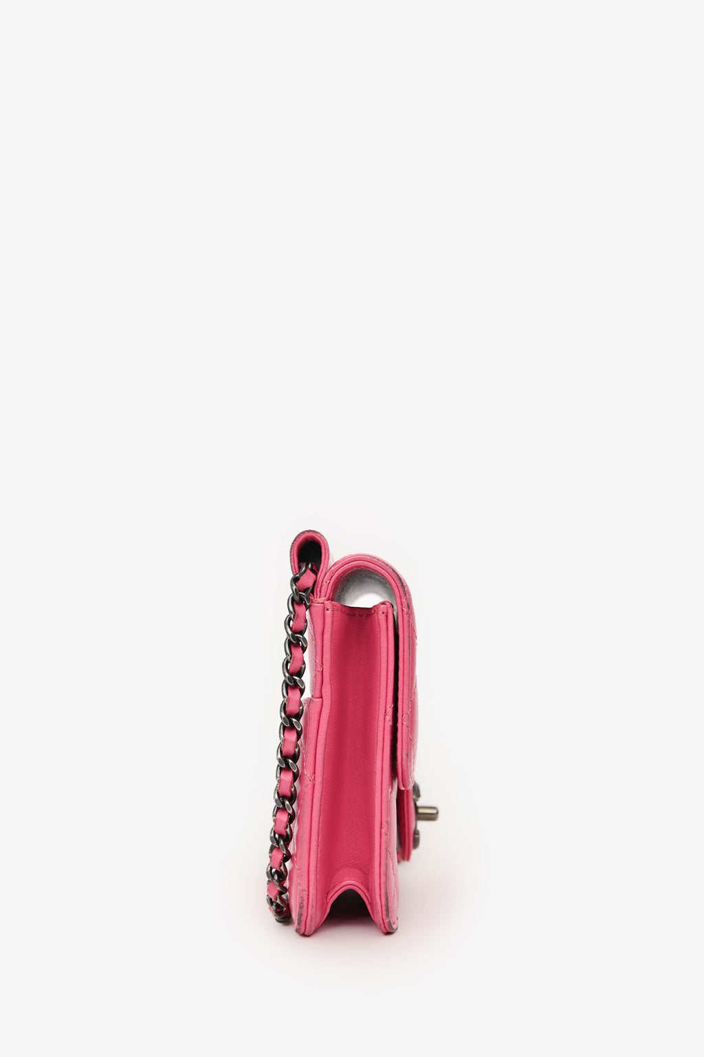 Pre-Loved Chanel™ 2013 Pink Quilted Lambskin Mini Crossing Times Flap Bag