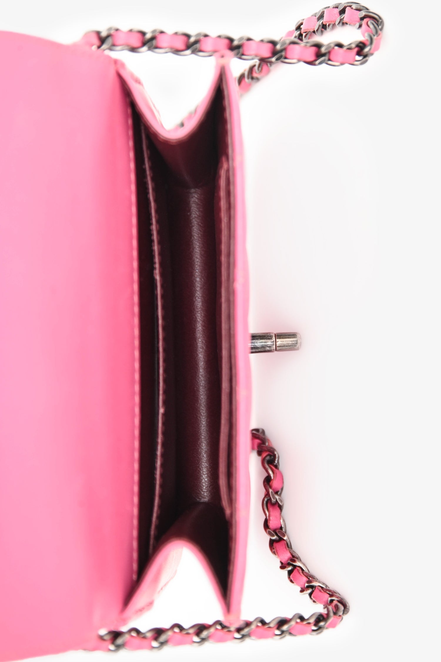 Pre-Loved Chanel™ 2013 Pink Quilted Lambskin Mini Crossing Times Flap Bag