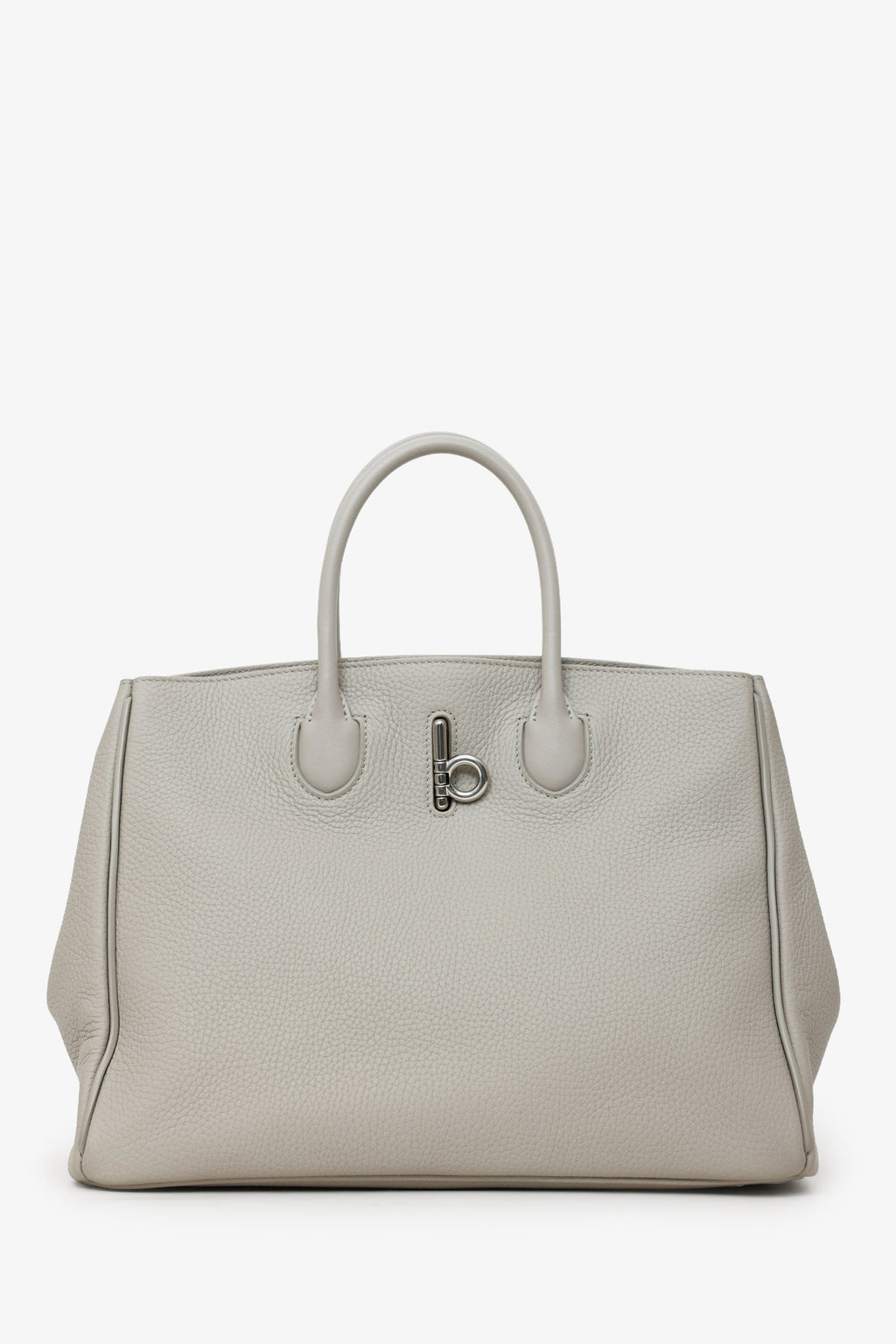 Burberry Taupe Leather Small Rocking Horse Tote Bag