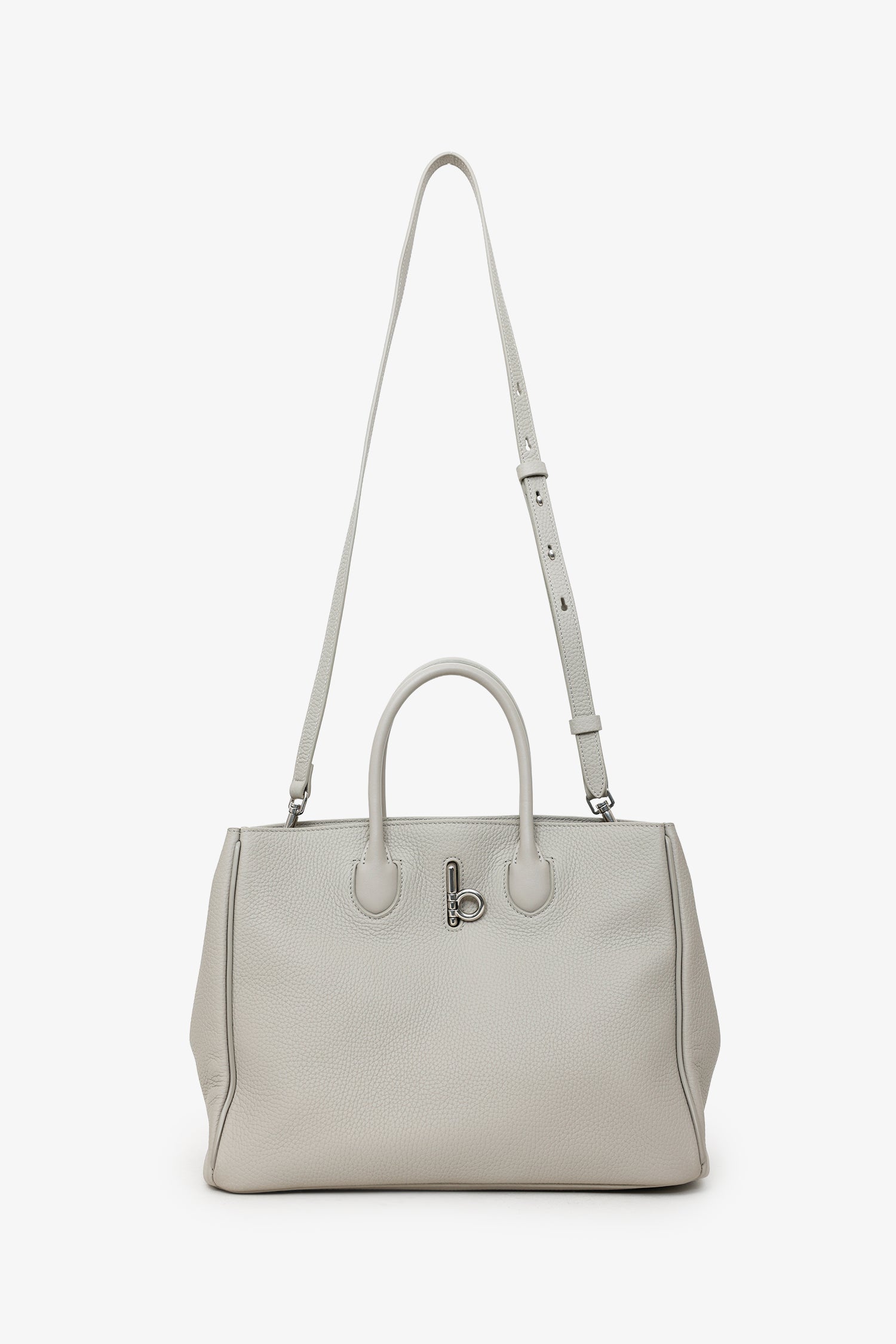 Burberry Taupe Leather Small Rocking Horse Tote Bag
