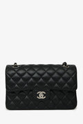 Pre-Loved Chanel™ 2018 Black Lambskin Leather Small Classic Double Flap