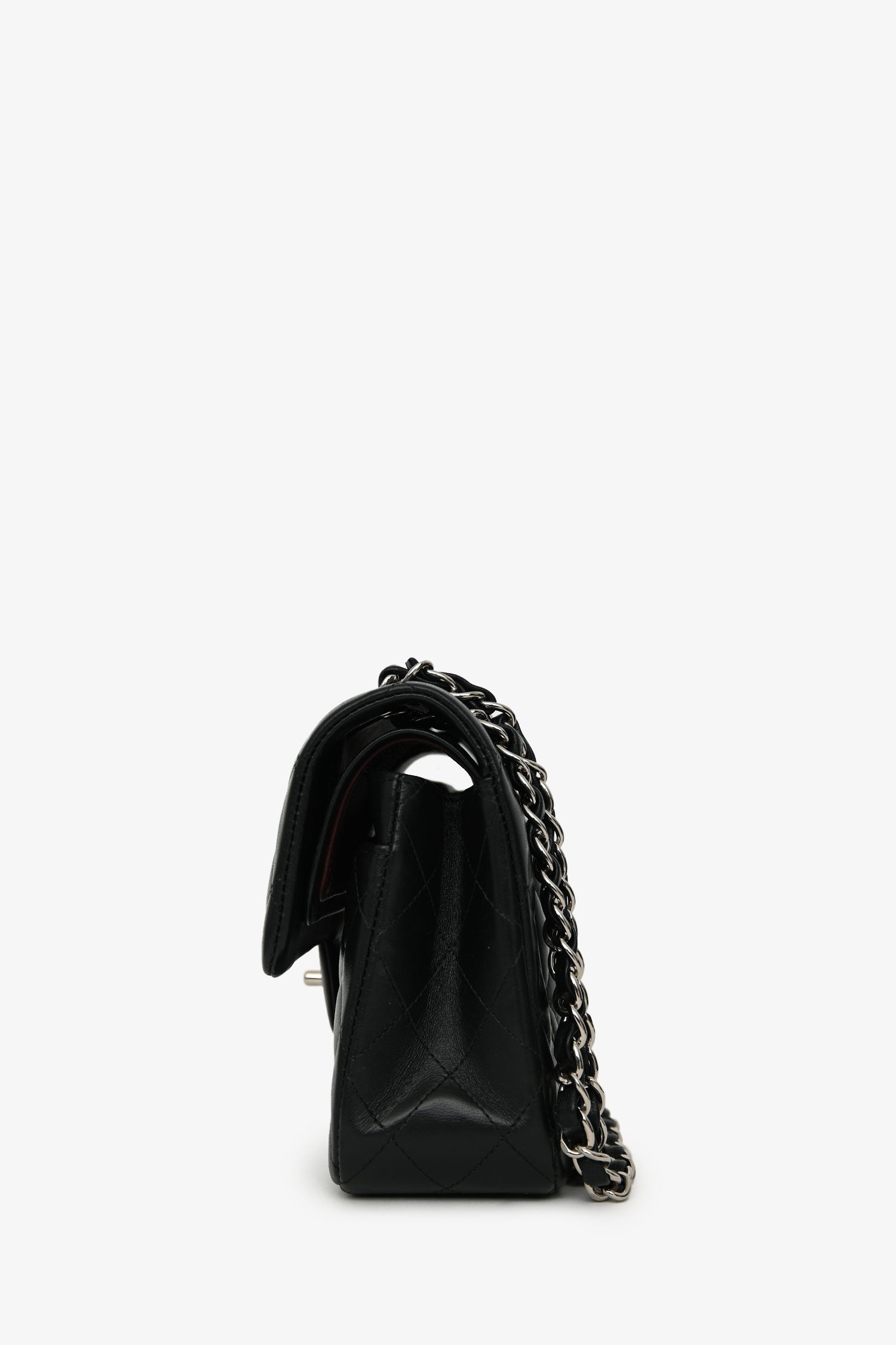 Pre-Loved Chanel™ 2018 Black Lambskin Leather Small Classic Double Flap