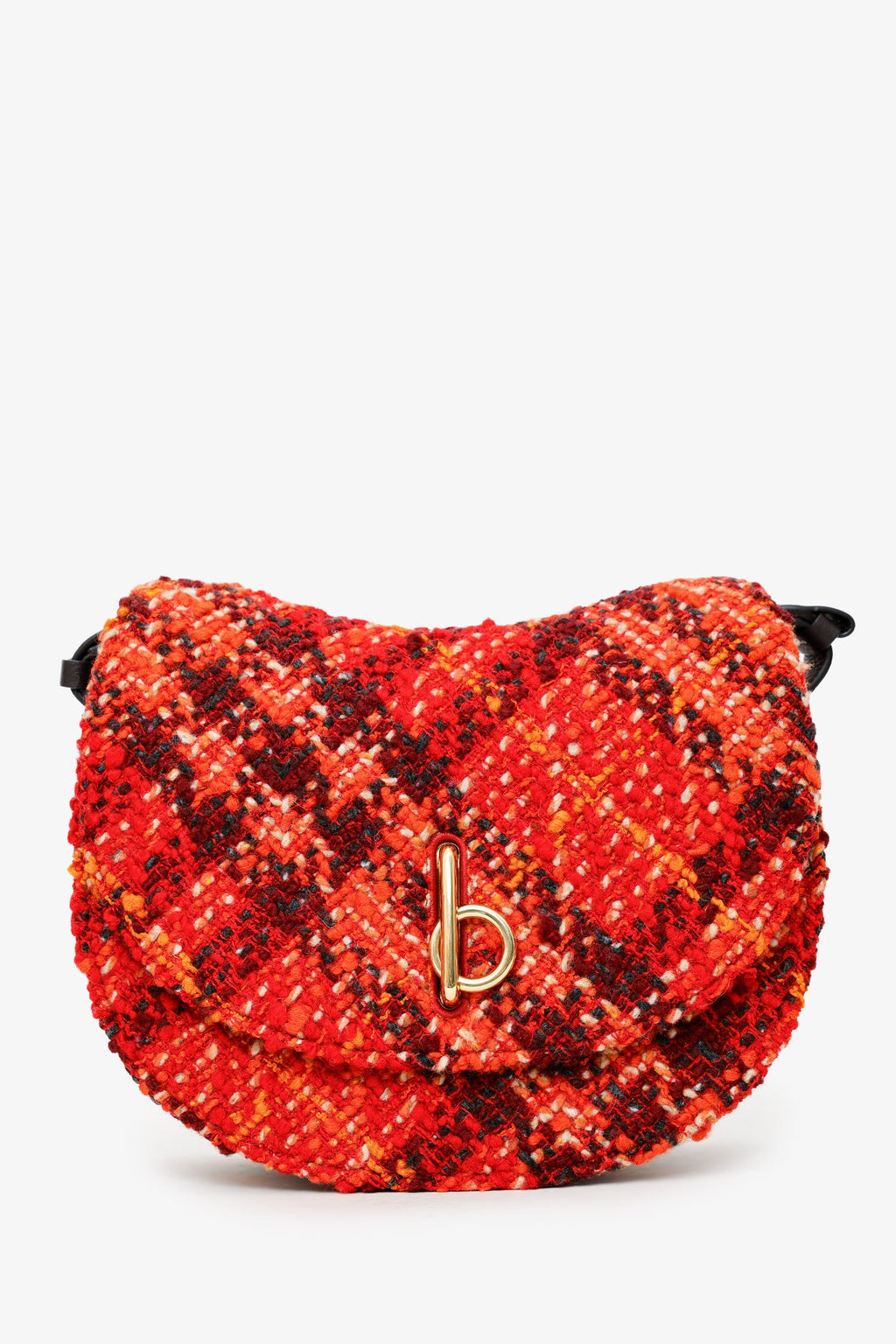 Burberry Red Tweed Medium Rocking Horse Shoulder Strap.
