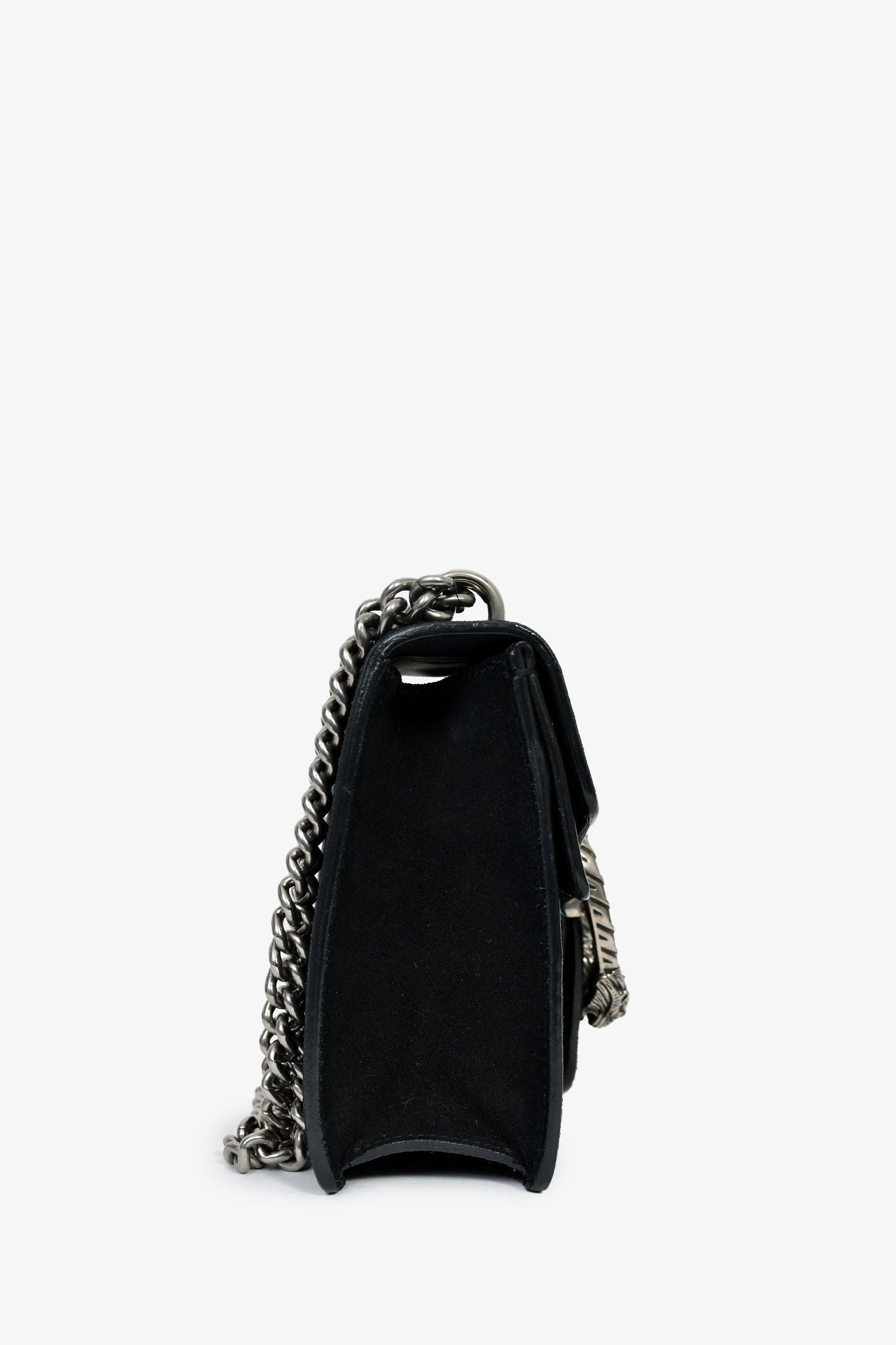 Gucci Black Suede Mini Dionysus Chain Shoulder Bag