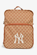Gucci x New York Yankees Canvas Leather Trimmed Backpack