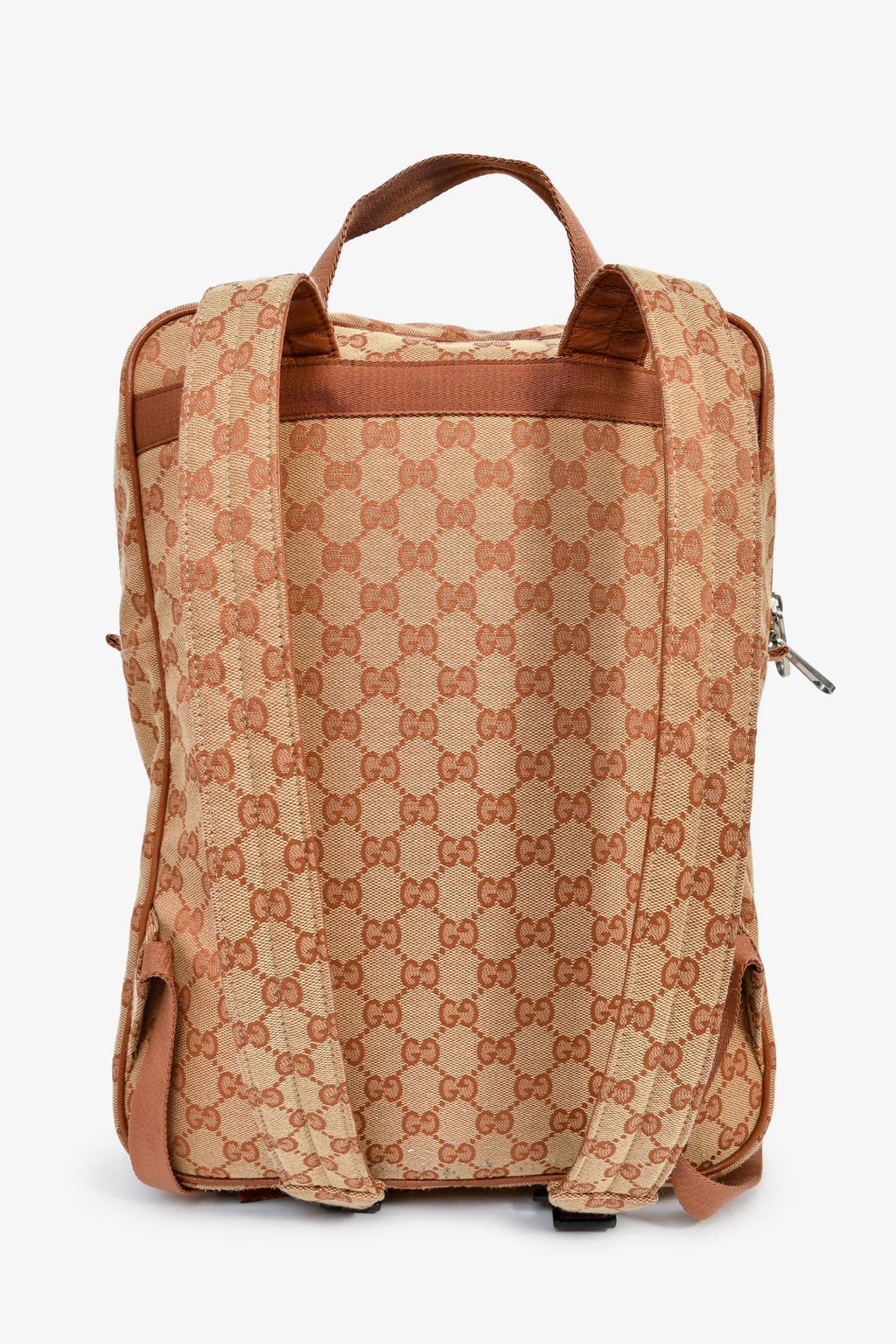 Gucci x New York Yankees Canvas Leather Trimmed Backpack