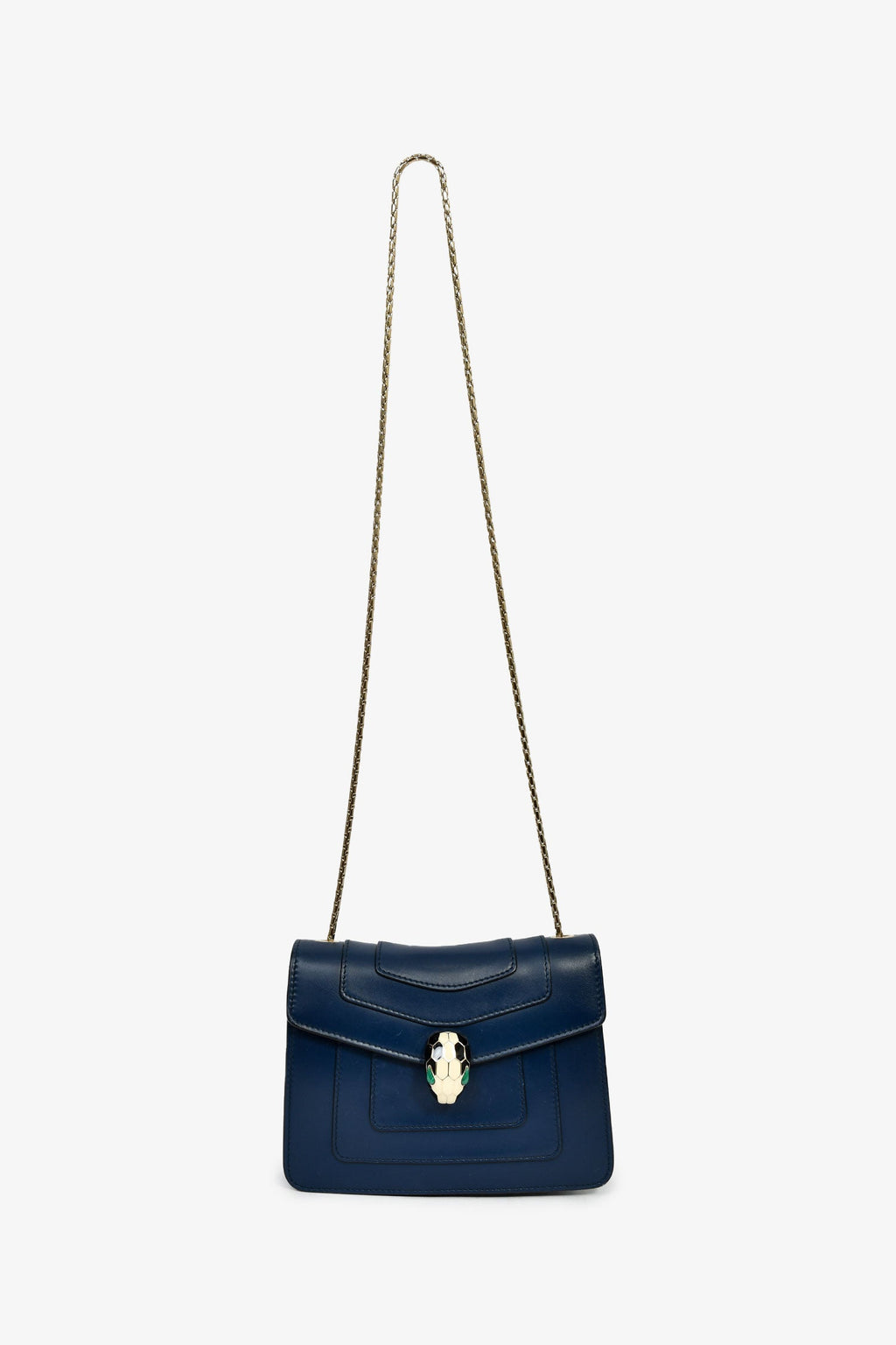 Bvlgari Blue Leather Serpenti Forever Small Crossbody Bag