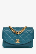 Pre-Loved Chanel™ 2019 Teal Leather Front Pocket CC Flap