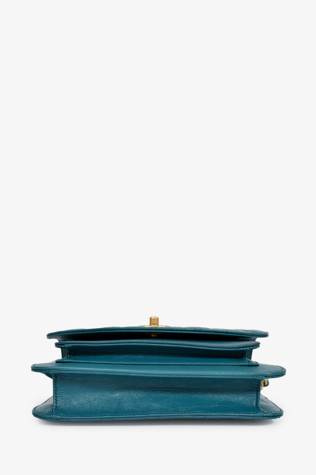 Pre-Loved Chanel™ 2019 Teal Leather Front Pocket CC Flap