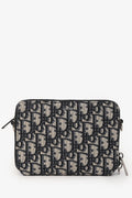 Christian Dior 2020 Black/Navy Canvas Oblique Double Zip Camera Bag Mens