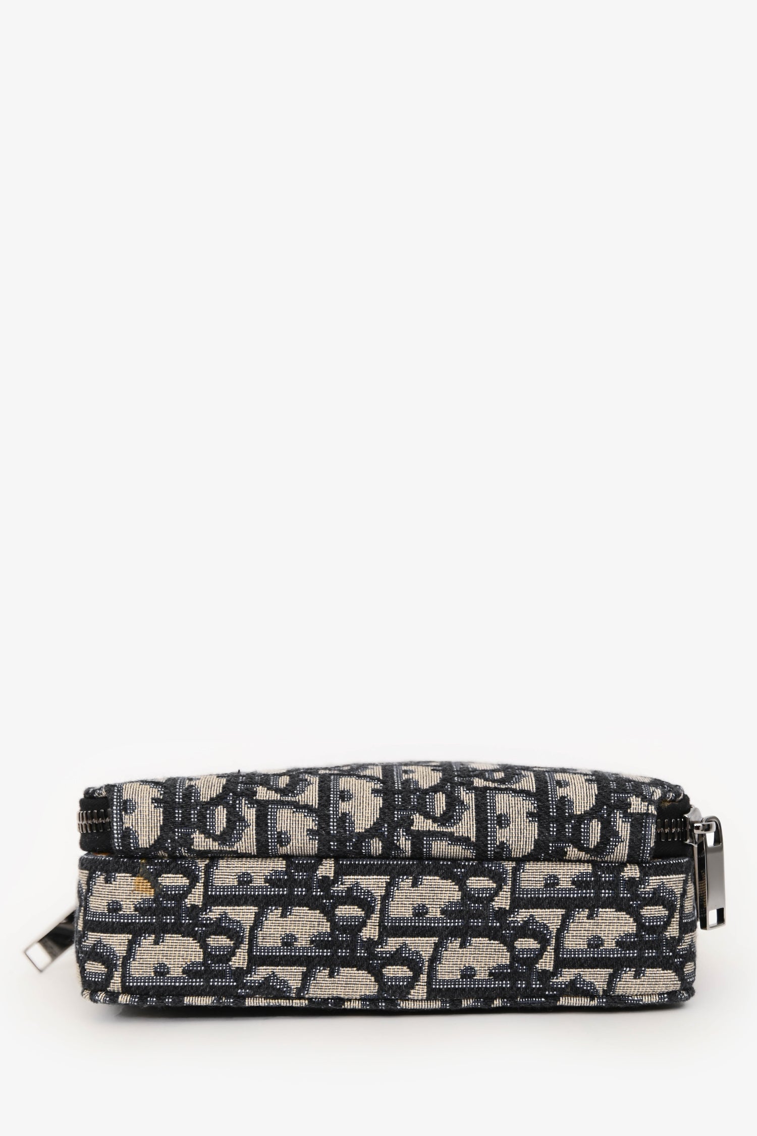 Christian Dior 2020 Black/Navy Canvas Oblique Double Zip Camera Bag Mens