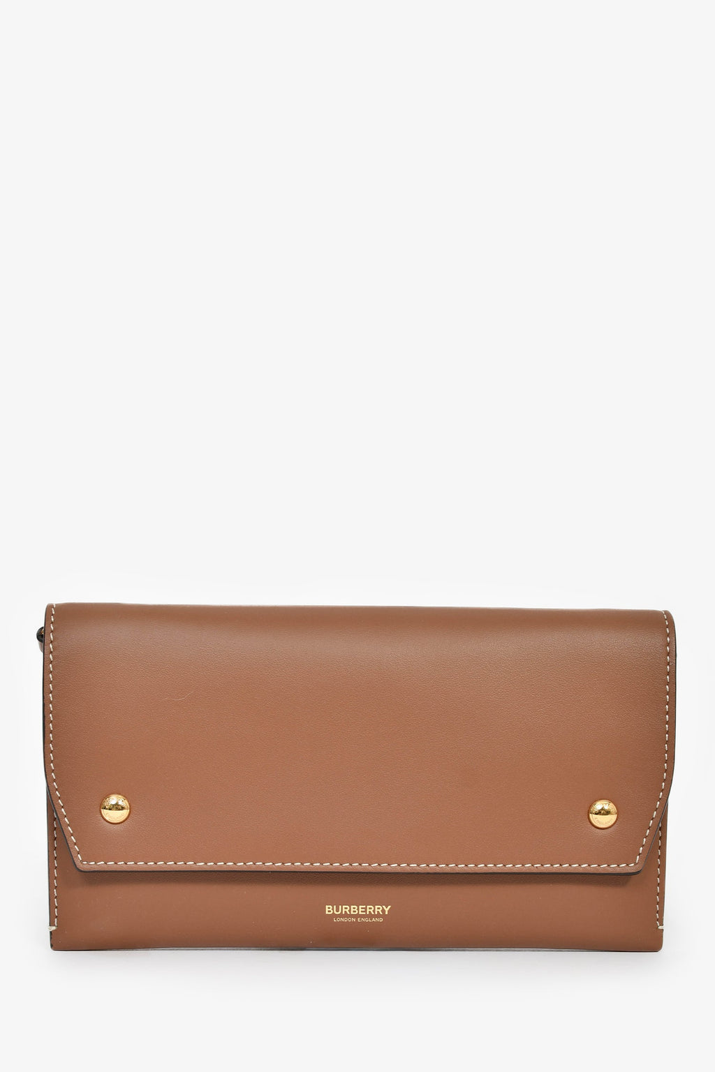 Burberry Brown Leather Logo Wallet Crossbody Bag